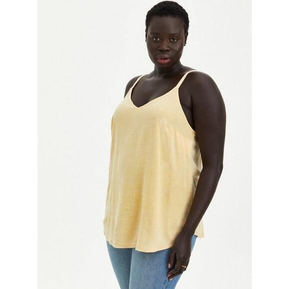 Torrid Ava Rayon Slub Cami in Mineral Yellow Size 2 - Picture 1 of 9